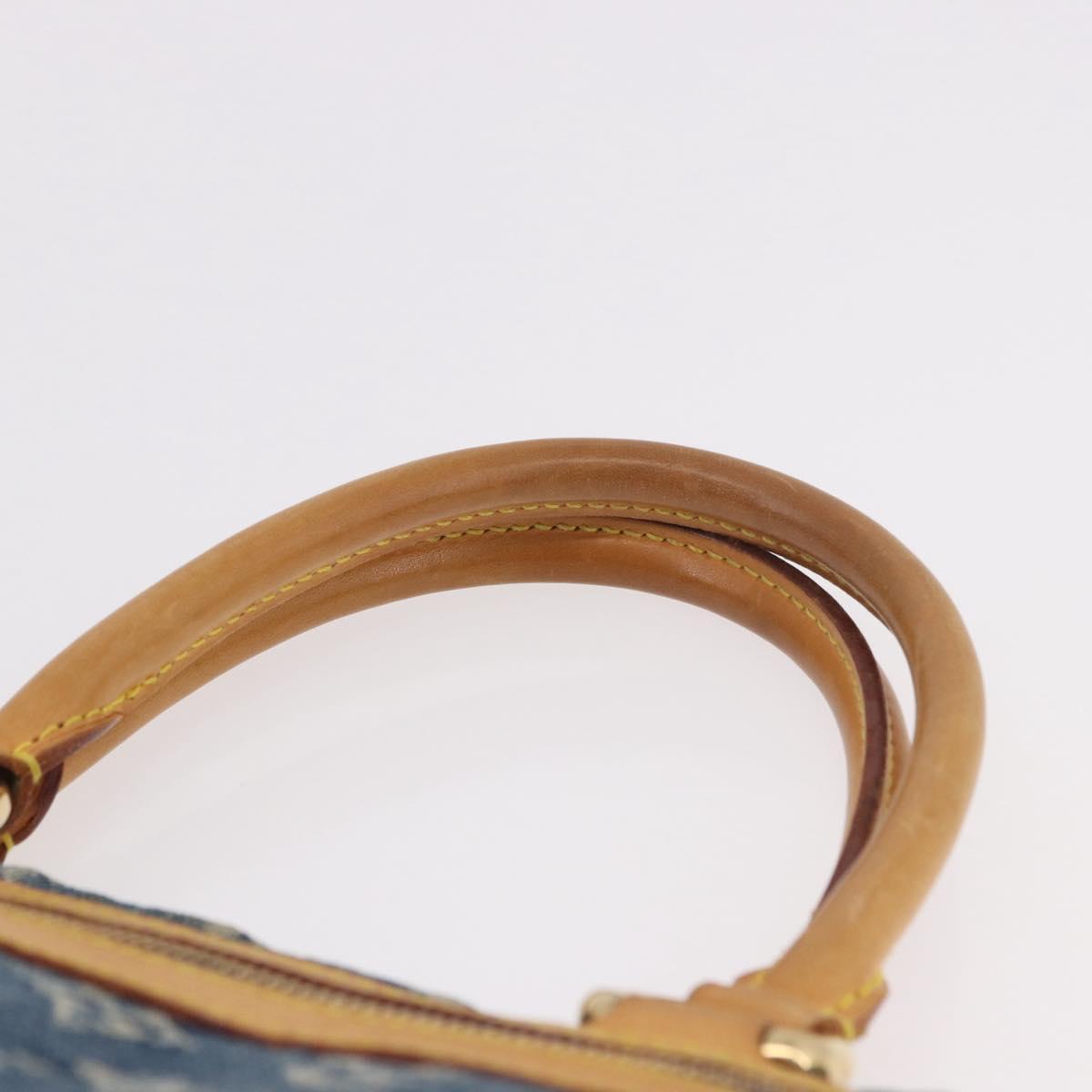 LOUIS VUITTON Monogram Denim Flat Shopper Tote Bag Blue M95018 LV Auth 190156SAV - Jerrillo image 8