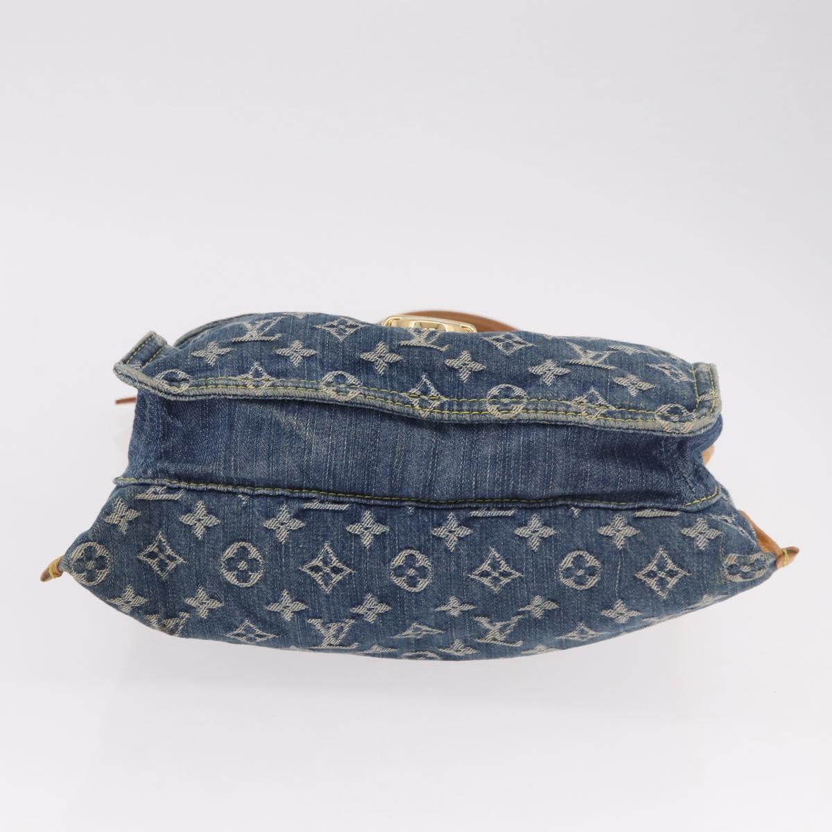 LOUIS VUITTON Monogram Denim Flat Shopper Tote Bag Blue M95018 LV Auth 190156SAV - Jerrillo image 9
