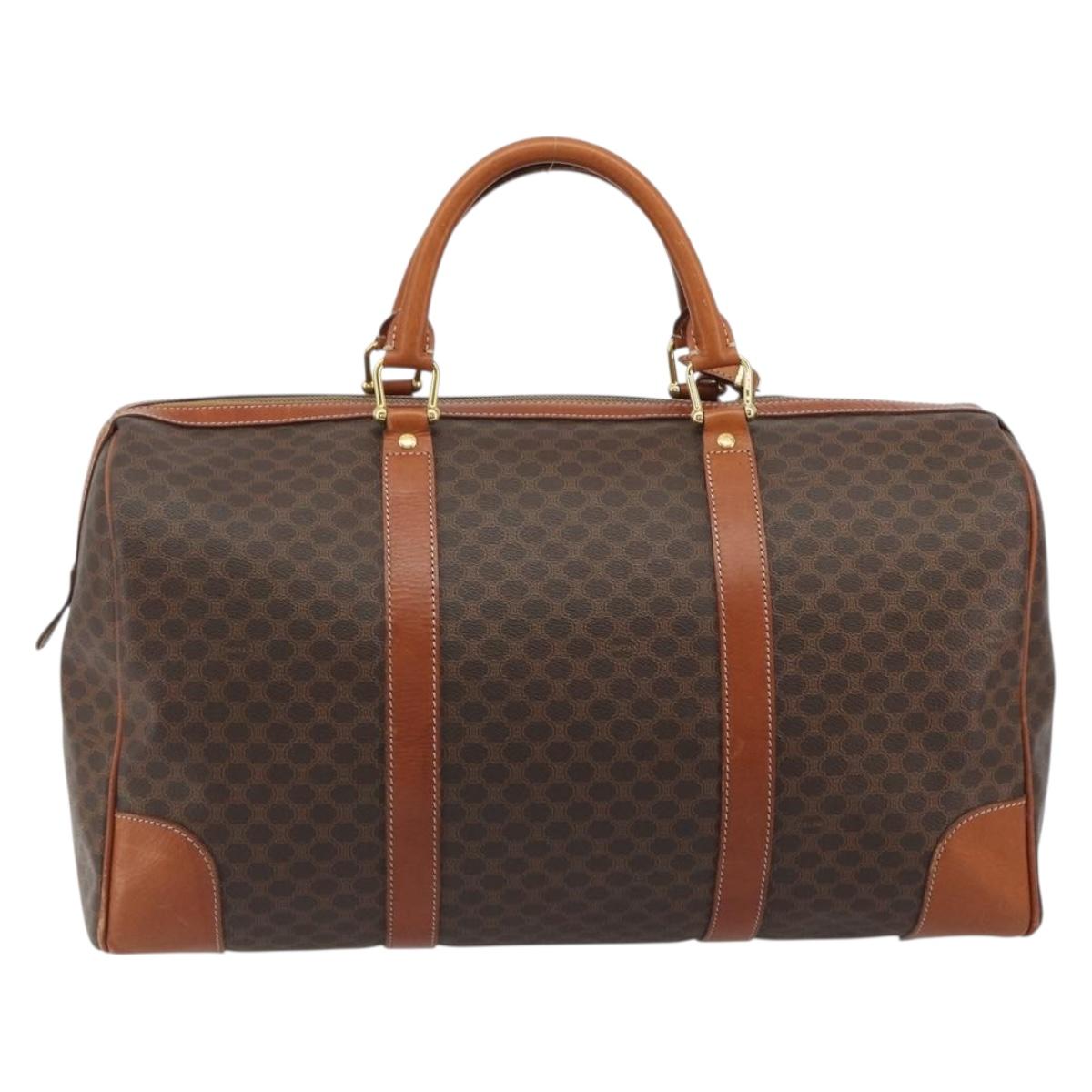 CELINE Macadam Canvas Boston Bag PVC Leather Brown Gold Auth 190187A - Jerrillo image 2