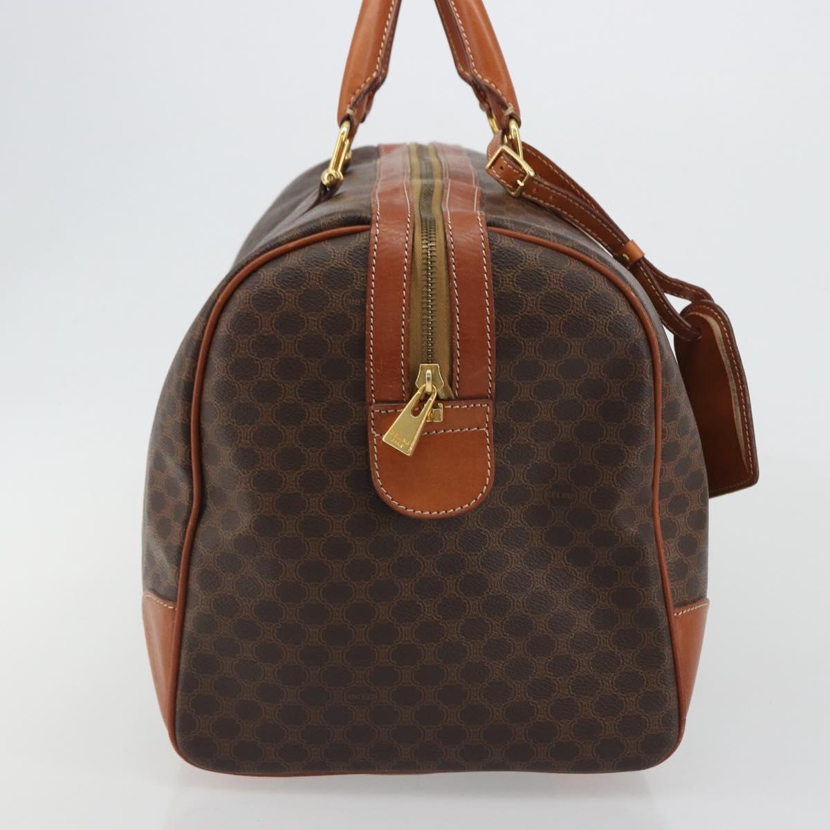 CELINE Macadam Canvas Boston Bag PVC Leather Brown Gold Auth 190187A - Jerrillo image 4