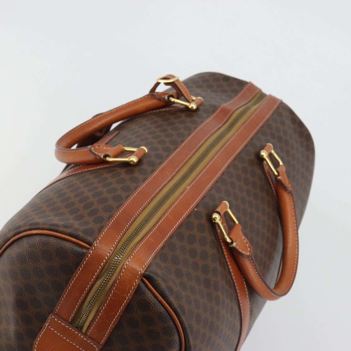 CELINE Macadam Canvas Boston Bag PVC Leather Brown Gold Auth 190187A - Jerrillo image 6