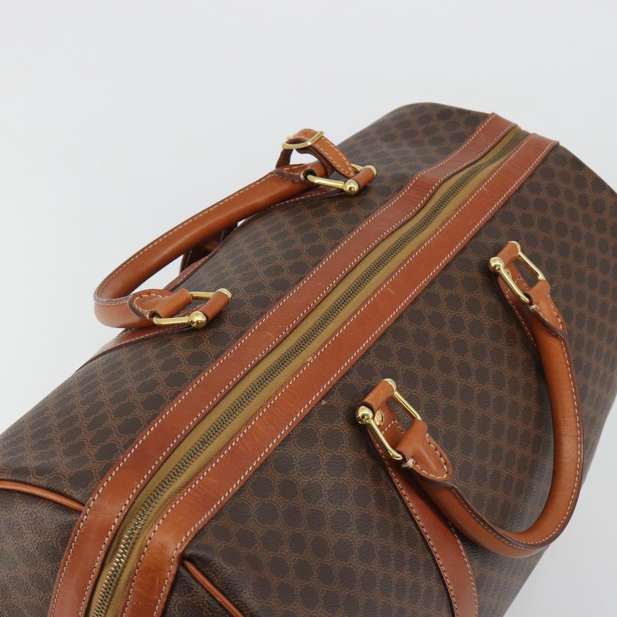 CELINE Macadam Canvas Boston Bag PVC Leather Brown Gold Auth 190187A - Jerrillo image 7