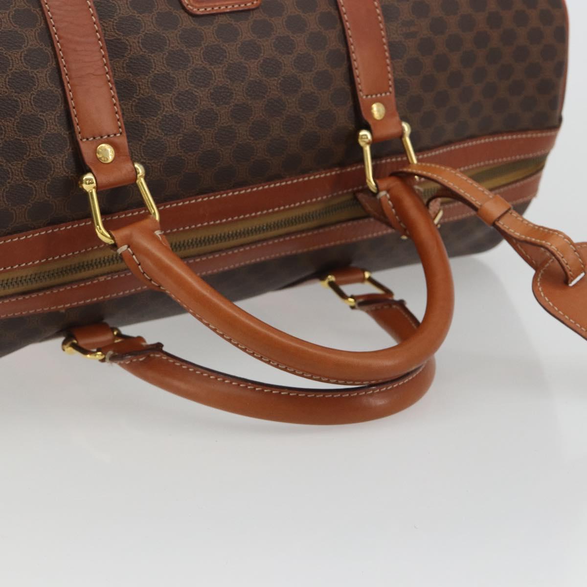 CELINE Macadam Canvas Boston Bag PVC Leather Brown Gold Auth 190187A - Jerrillo image 8
