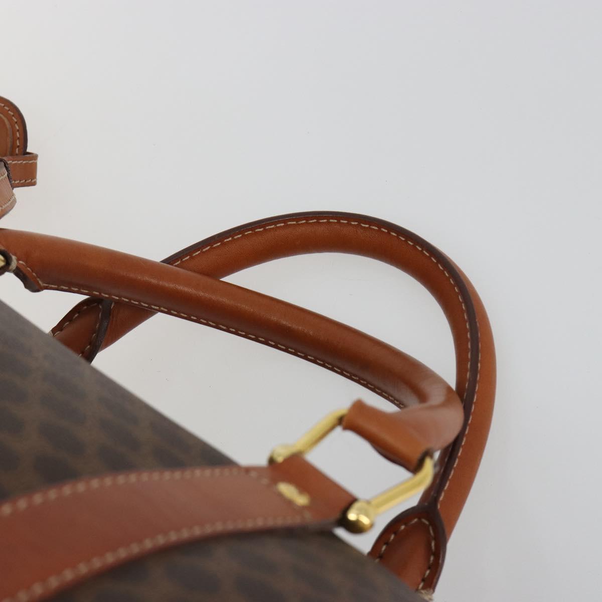 CELINE Macadam Canvas Boston Bag PVC Leather Brown Gold Auth 190187A - Jerrillo image 9