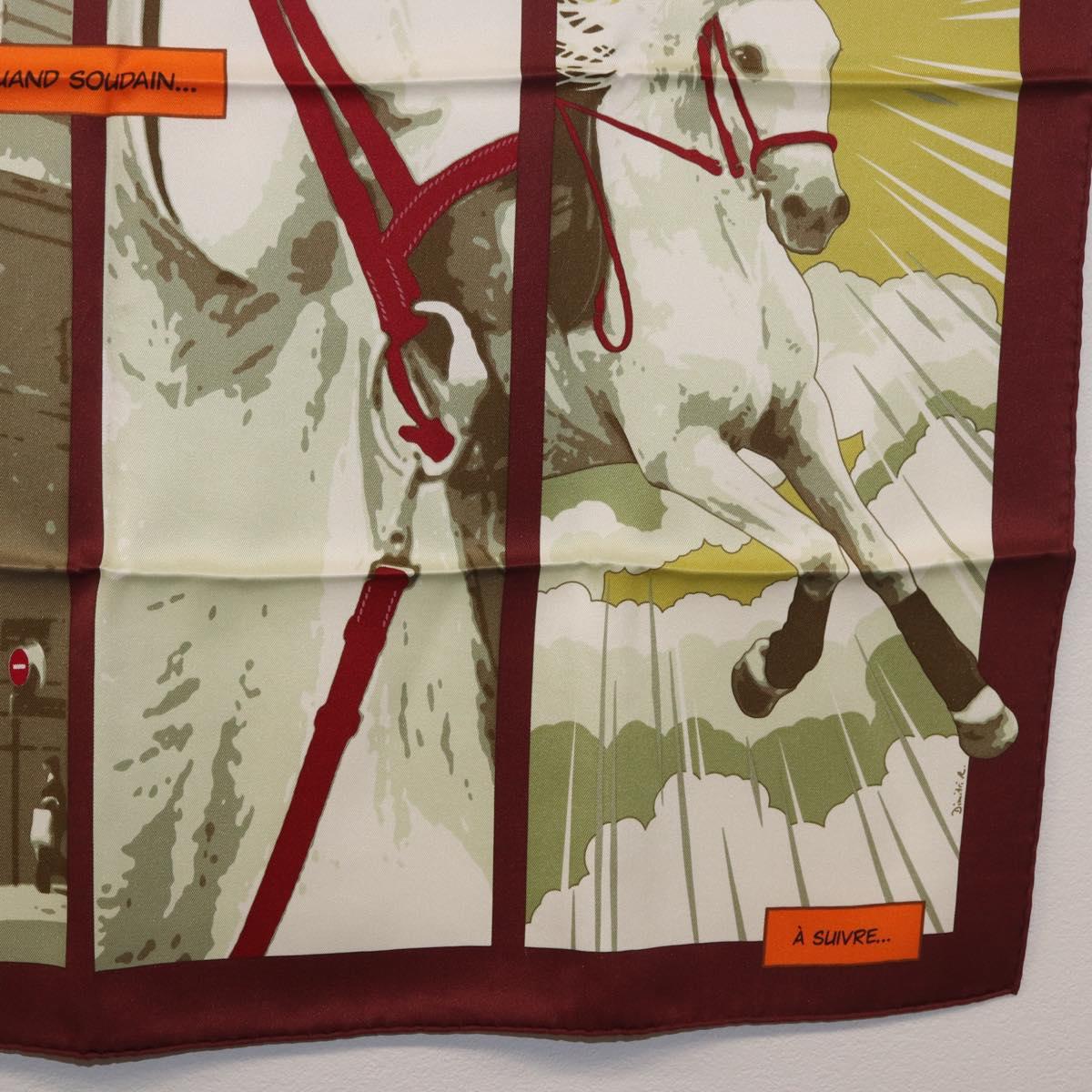 HERMES Carre 70 Scarf "QUAND SOUDAIN" Silk Red Auth 190192M - Jerrillo image 10
