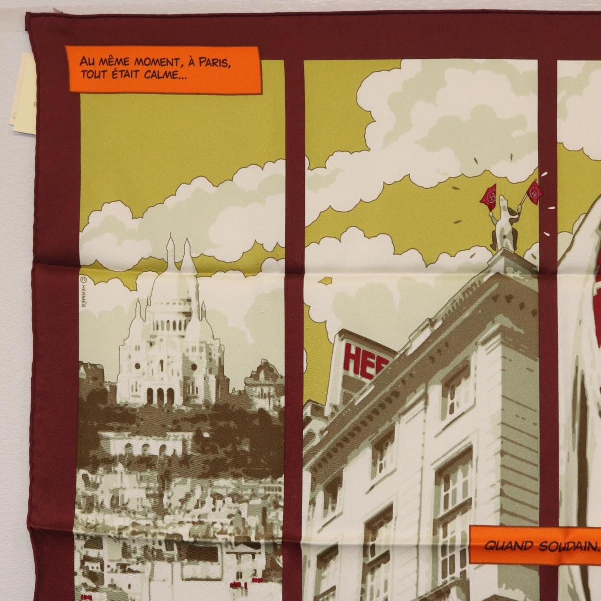HERMES Carre 70 Scarf "QUAND SOUDAIN" Silk Red Auth 190192M - Jerrillo image 2