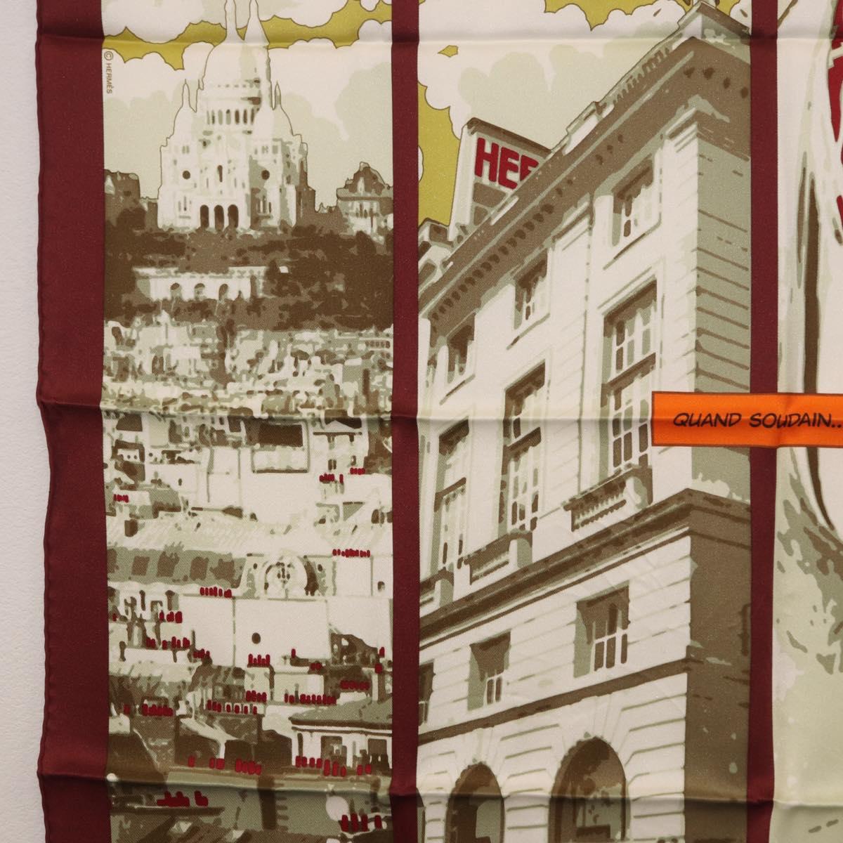 HERMES Carre 70 Scarf "QUAND SOUDAIN" Silk Red Auth 190192M - Jerrillo image 5
