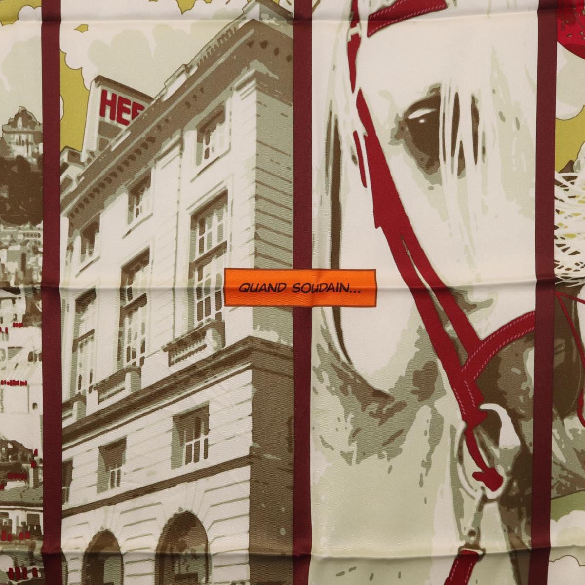 HERMES Carre 70 Scarf "QUAND SOUDAIN" Silk Red Auth 190192M - Jerrillo image 6
