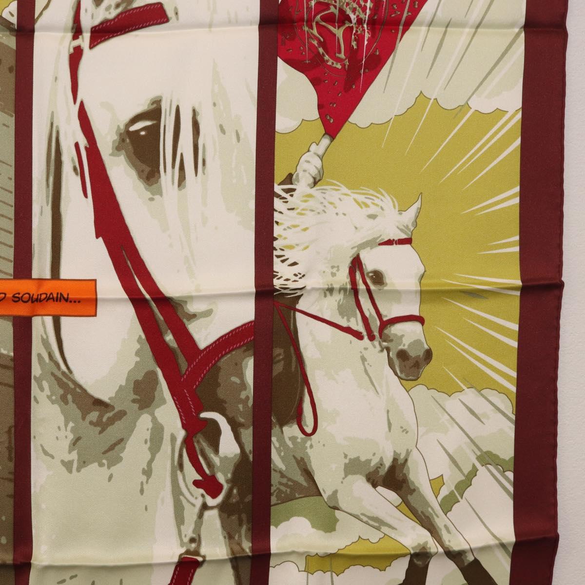 HERMES Carre 70 Scarf "QUAND SOUDAIN" Silk Red Auth 190192M - Jerrillo image 7