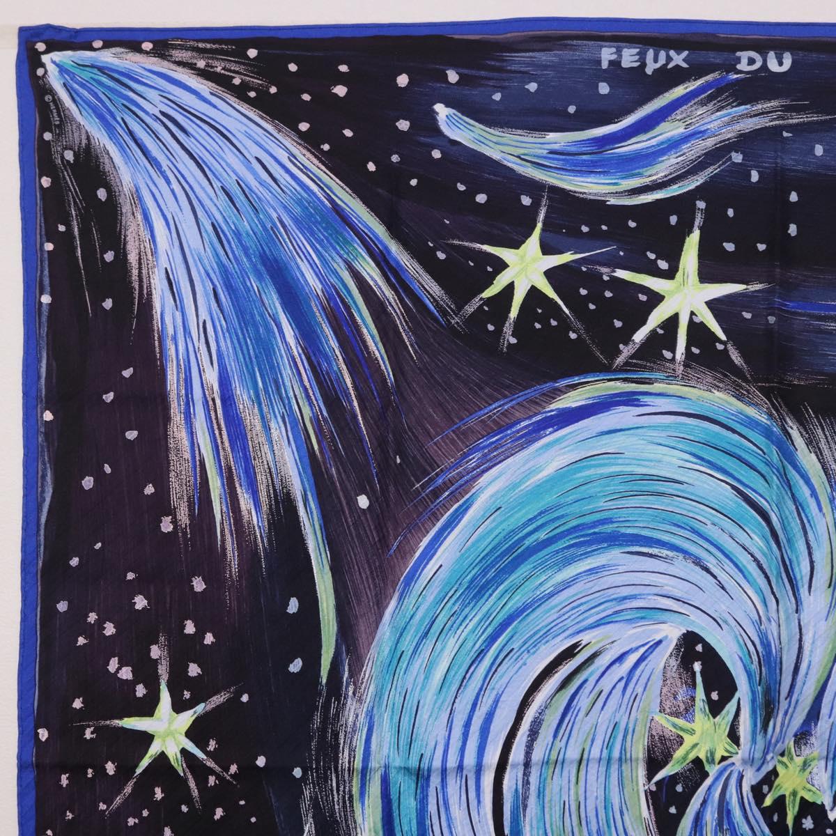 HERMES Carre 90 Scarf "FEUX DU CIEL" Silk Blue Auth 190195 - Jerrillo image 2
