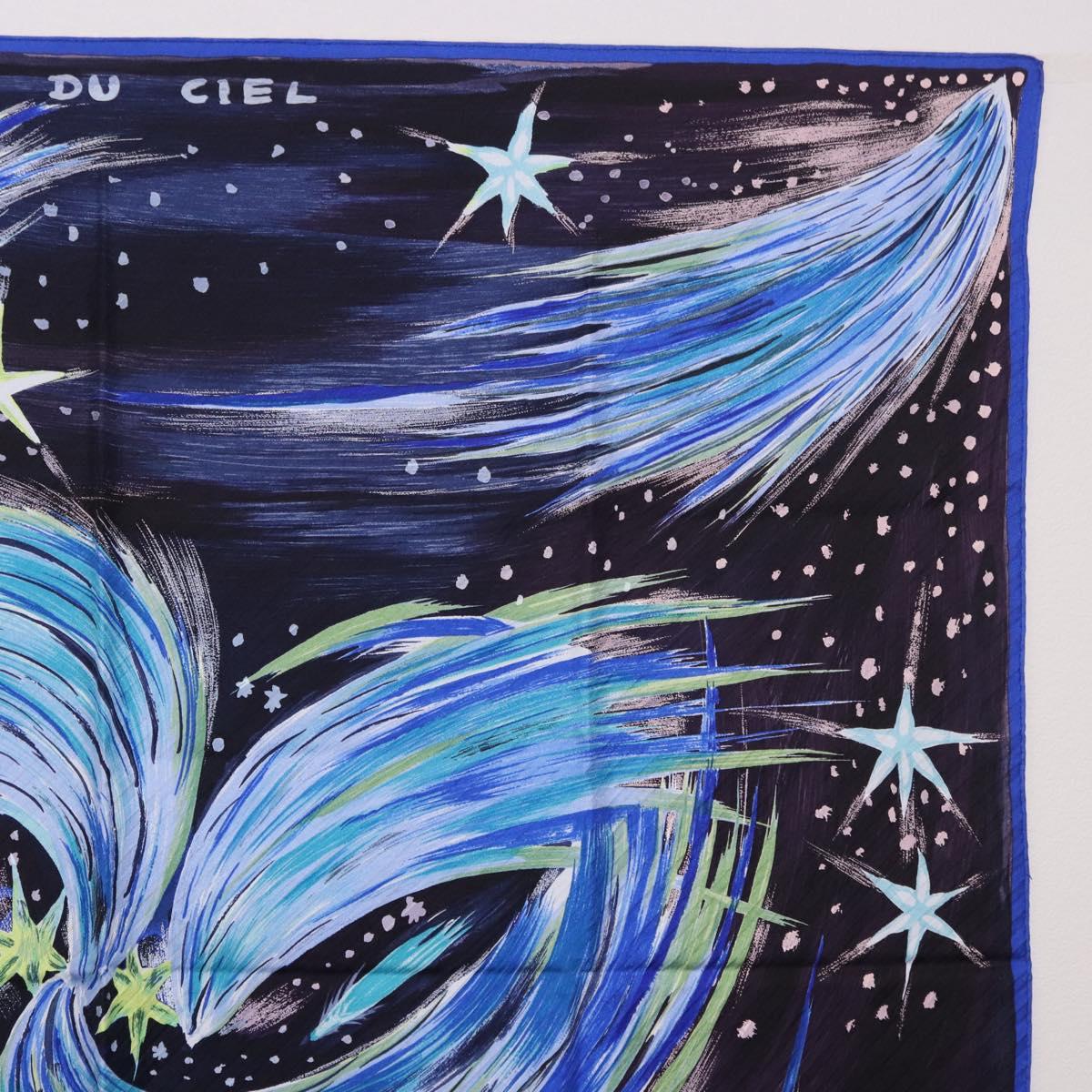 HERMES Carre 90 Scarf "FEUX DU CIEL" Silk Blue Auth 190195 - Jerrillo image 4