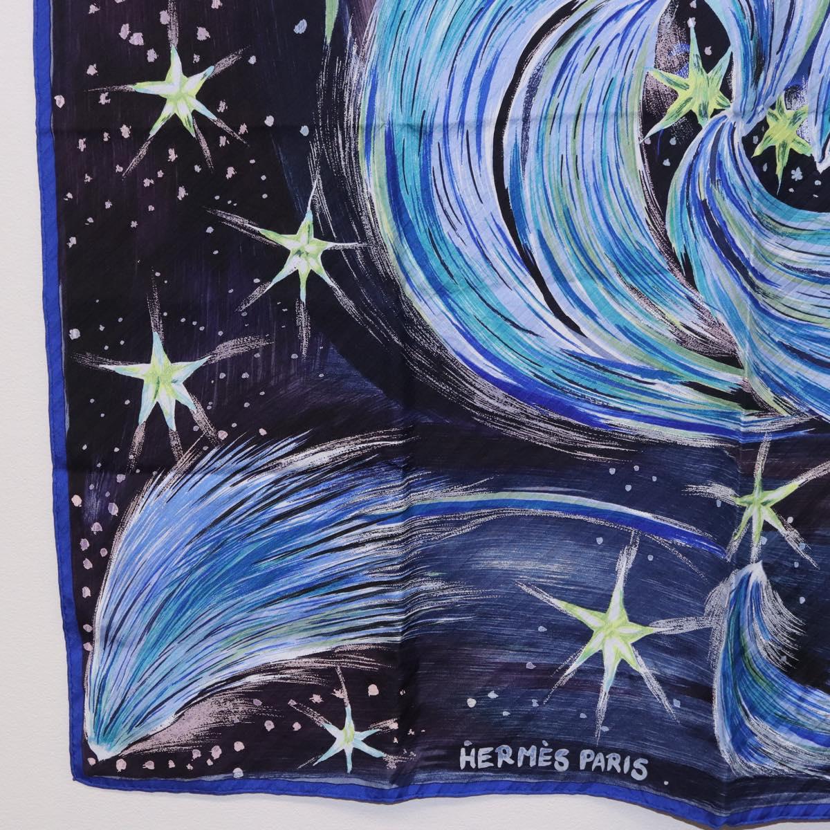 HERMES Carre 90 Scarf "FEUX DU CIEL" Silk Blue Auth 190195 - Jerrillo image 8