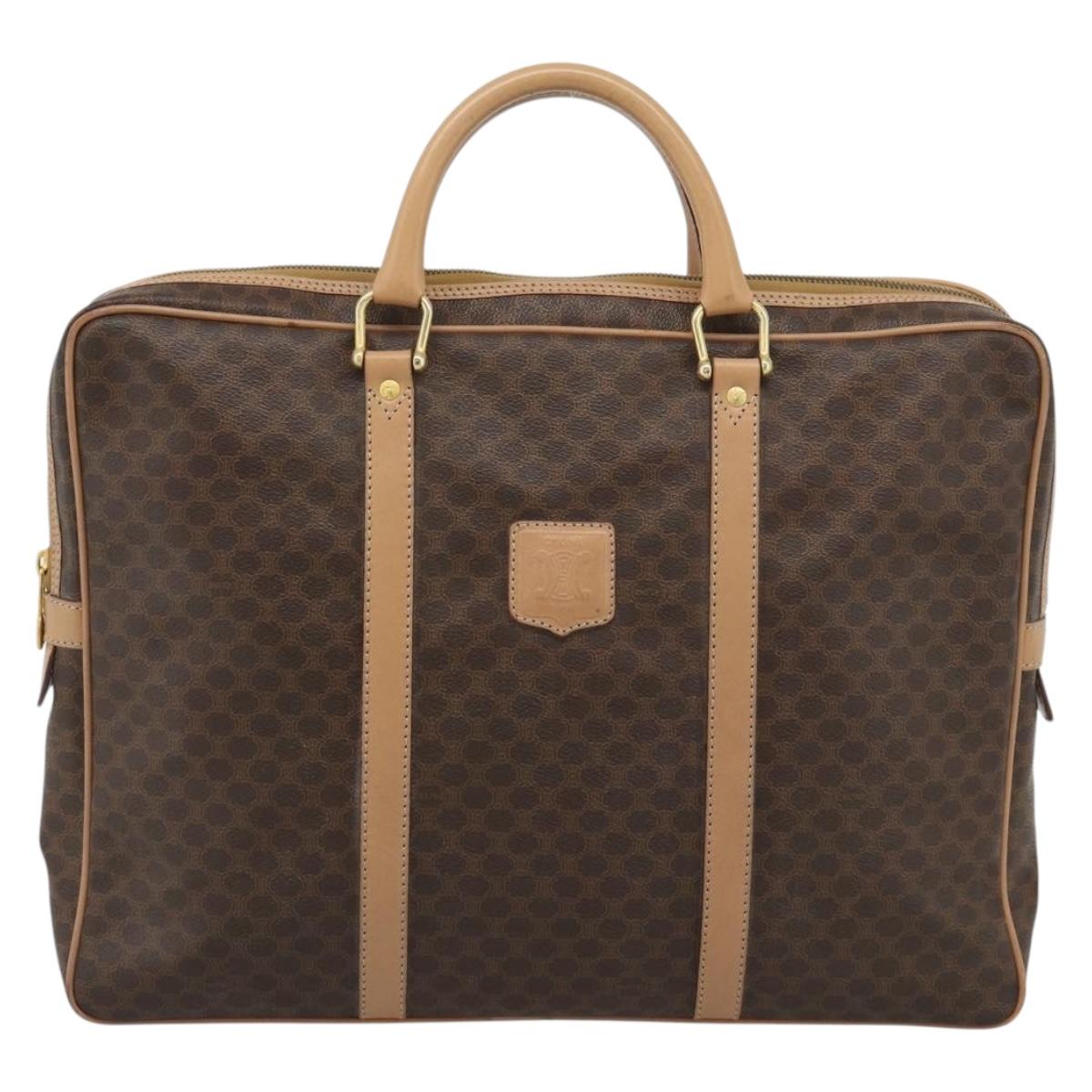 CELINE Macadam Canvas Business Bag PVC Leather Brown Gold Auth 190276 - Jerrillo image 2