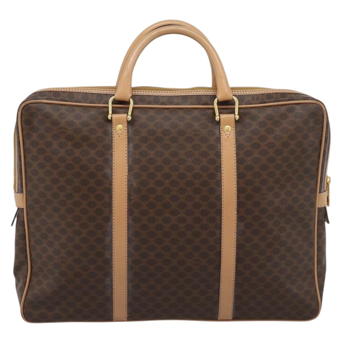 CELINE Macadam Canvas Business Bag PVC Leather Brown Gold Auth 190276 - Jerrillo image 3