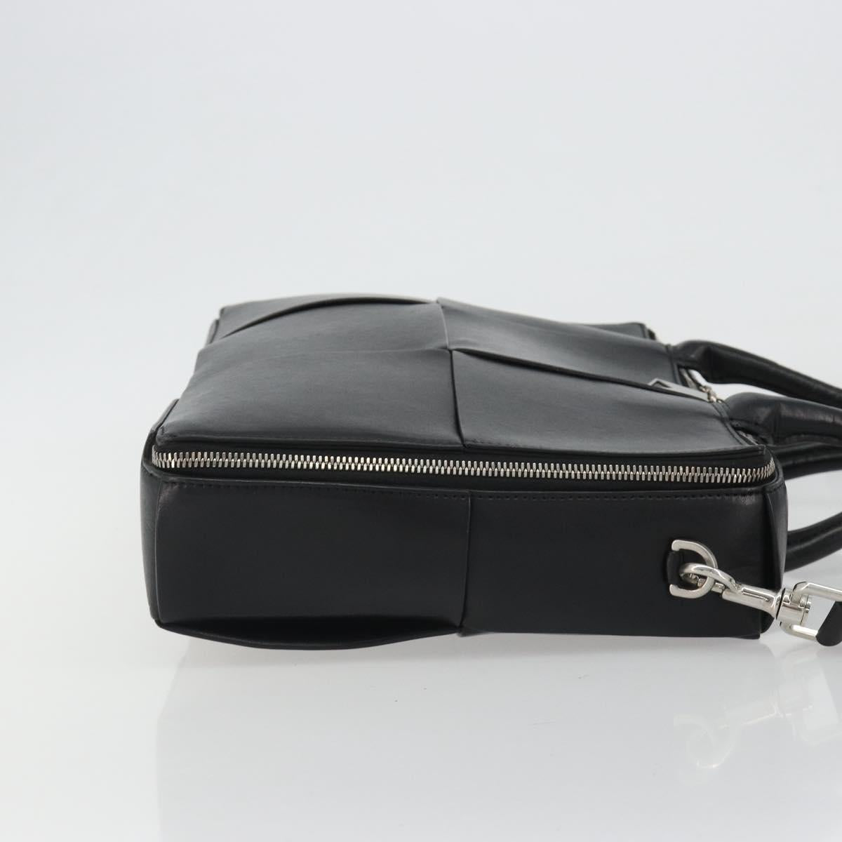 BOTTEGA VENETA Maxi INTRECCIATO Bag Leather 2way Black Silver Auth 190305 - Jerrillo image 3