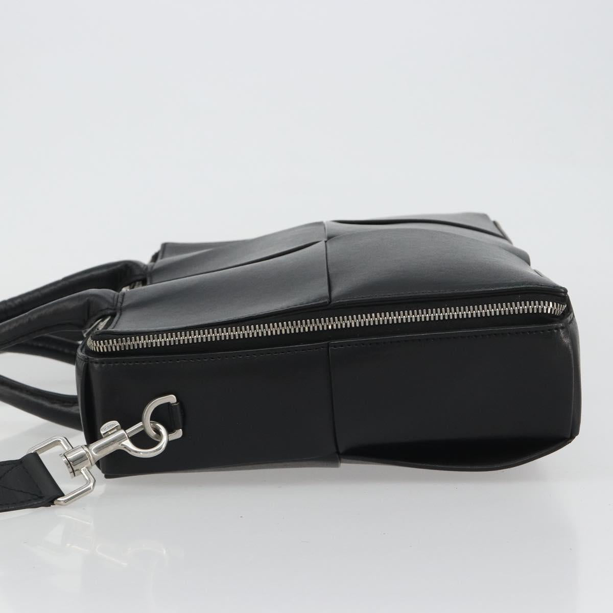 BOTTEGA VENETA Maxi INTRECCIATO Bag Leather 2way Black Silver Auth 190305 - Jerrillo image 4