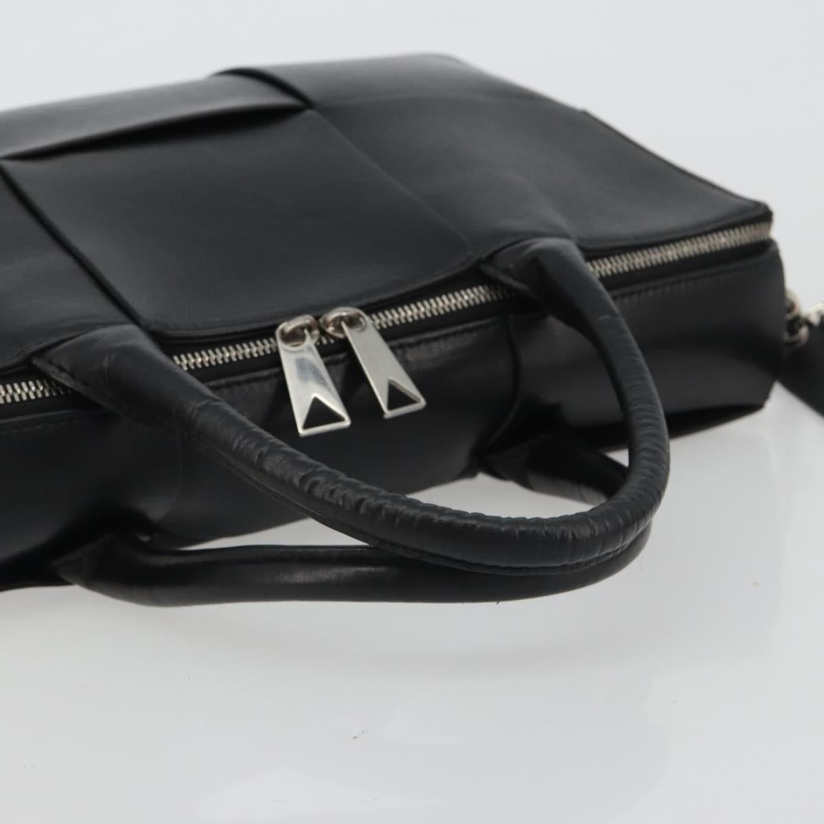 BOTTEGA VENETA Maxi INTRECCIATO Bag Leather 2way Black Silver Auth 190305 - Jerrillo image 7