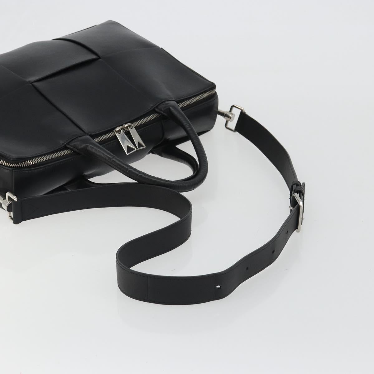 BOTTEGA VENETA Maxi INTRECCIATO Bag Leather 2way Black Silver Auth 190305 - Jerrillo image 8