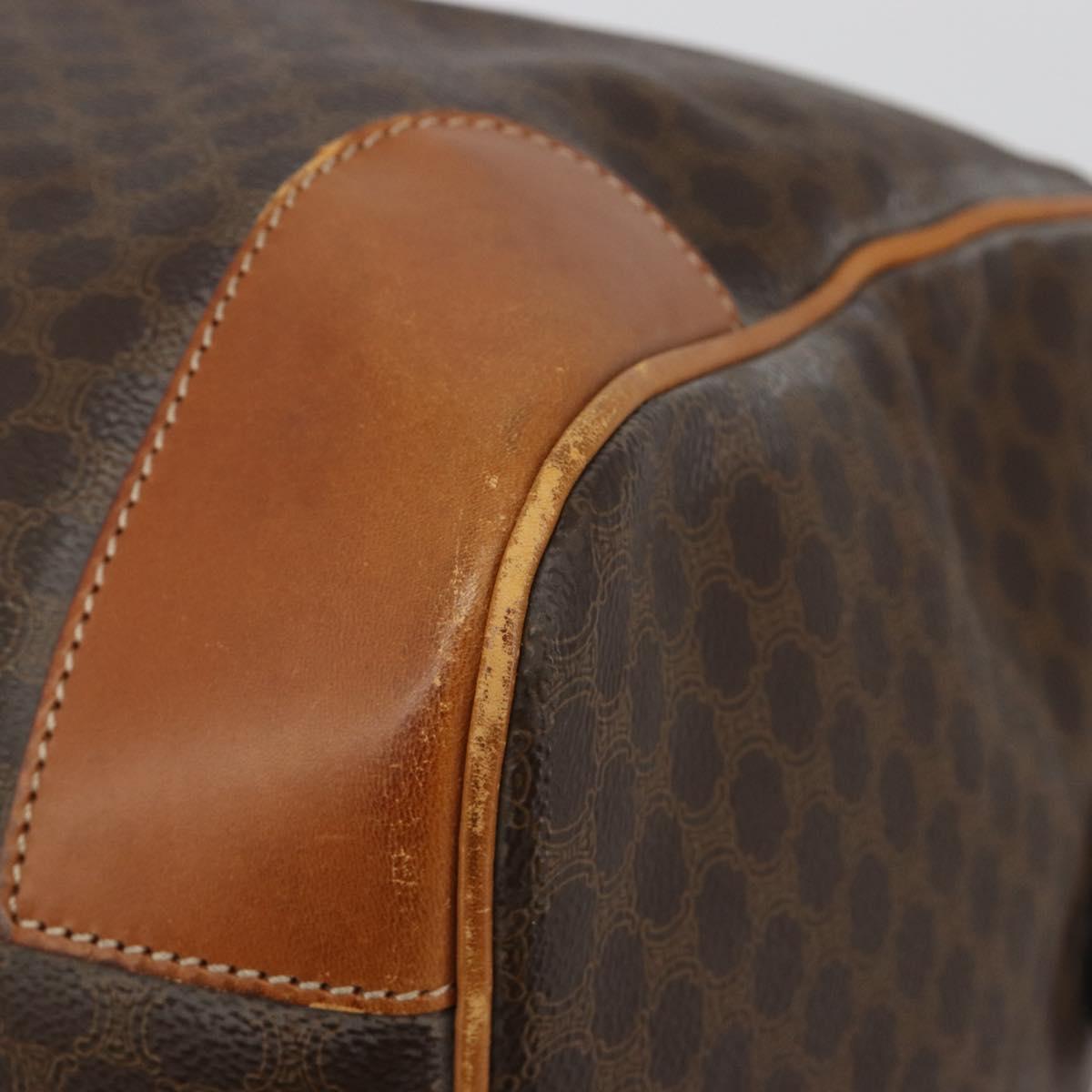 CELINE Macadam Canvas Boston Bag PVC Leather Brown Gold Auth 190319 - Jerrillo image 9