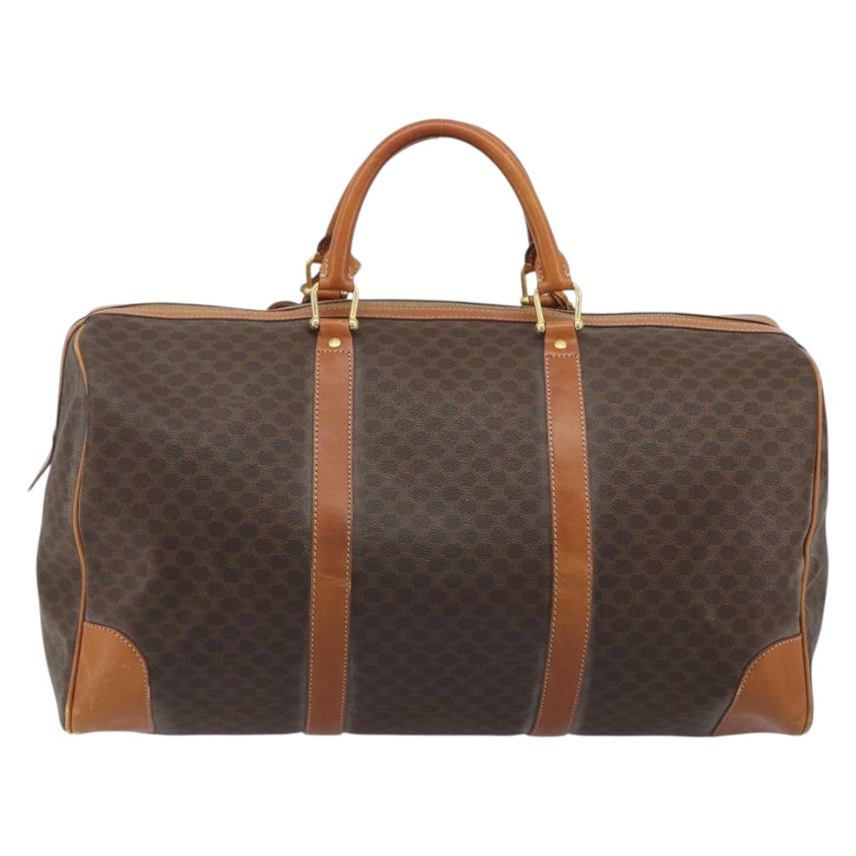 CELINE Macadam Canvas Boston Bag PVC Leather Brown Gold Auth 190319 - Jerrillo image 2