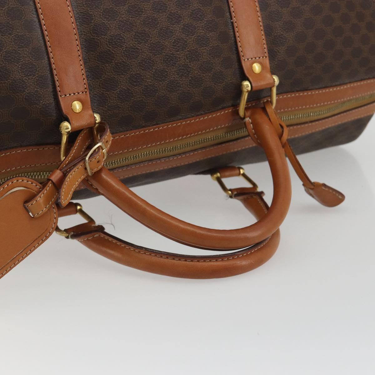 CELINE Macadam Canvas Boston Bag PVC Leather Brown Gold Auth 190319 - Jerrillo image 7