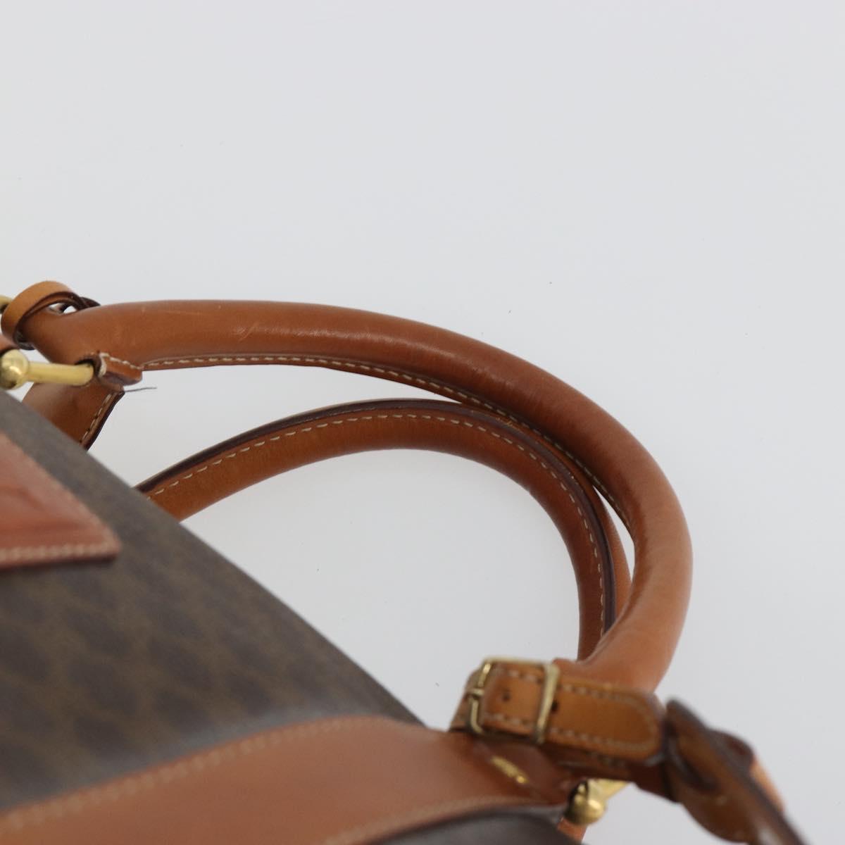 CELINE Macadam Canvas Boston Bag PVC Leather Brown Gold Auth 190319 - Jerrillo image 8