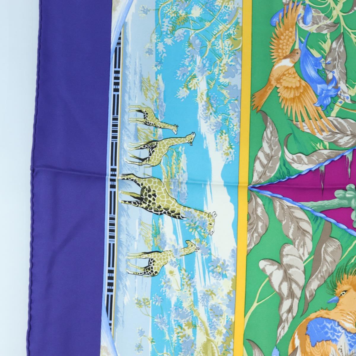 HERMES Carre 90 Scarf "TROPIQUES" Silk Blue Auth 190320M - Jerrillo image 5