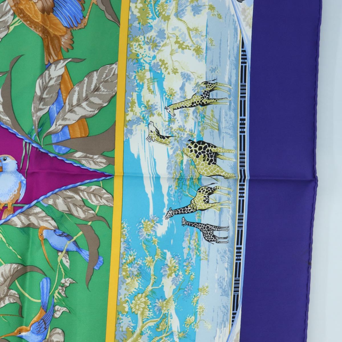 HERMES Carre 90 Scarf "TROPIQUES" Silk Blue Auth 190320M - Jerrillo image 7