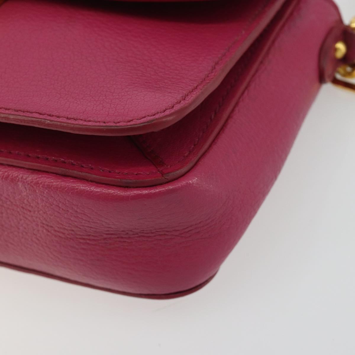 Miu Miu Shoulder Bag Leather Pink Gold Auth 190333A - Jerrillo image 9