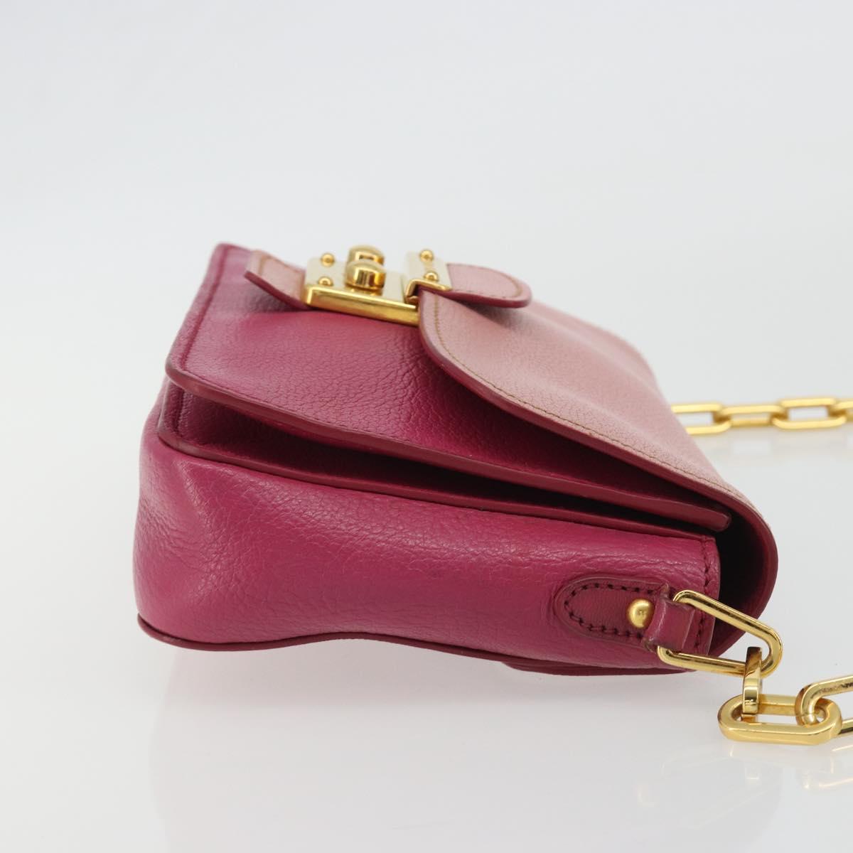 Miu Miu Shoulder Bag Leather Pink Gold Auth 190333A - Jerrillo image 3
