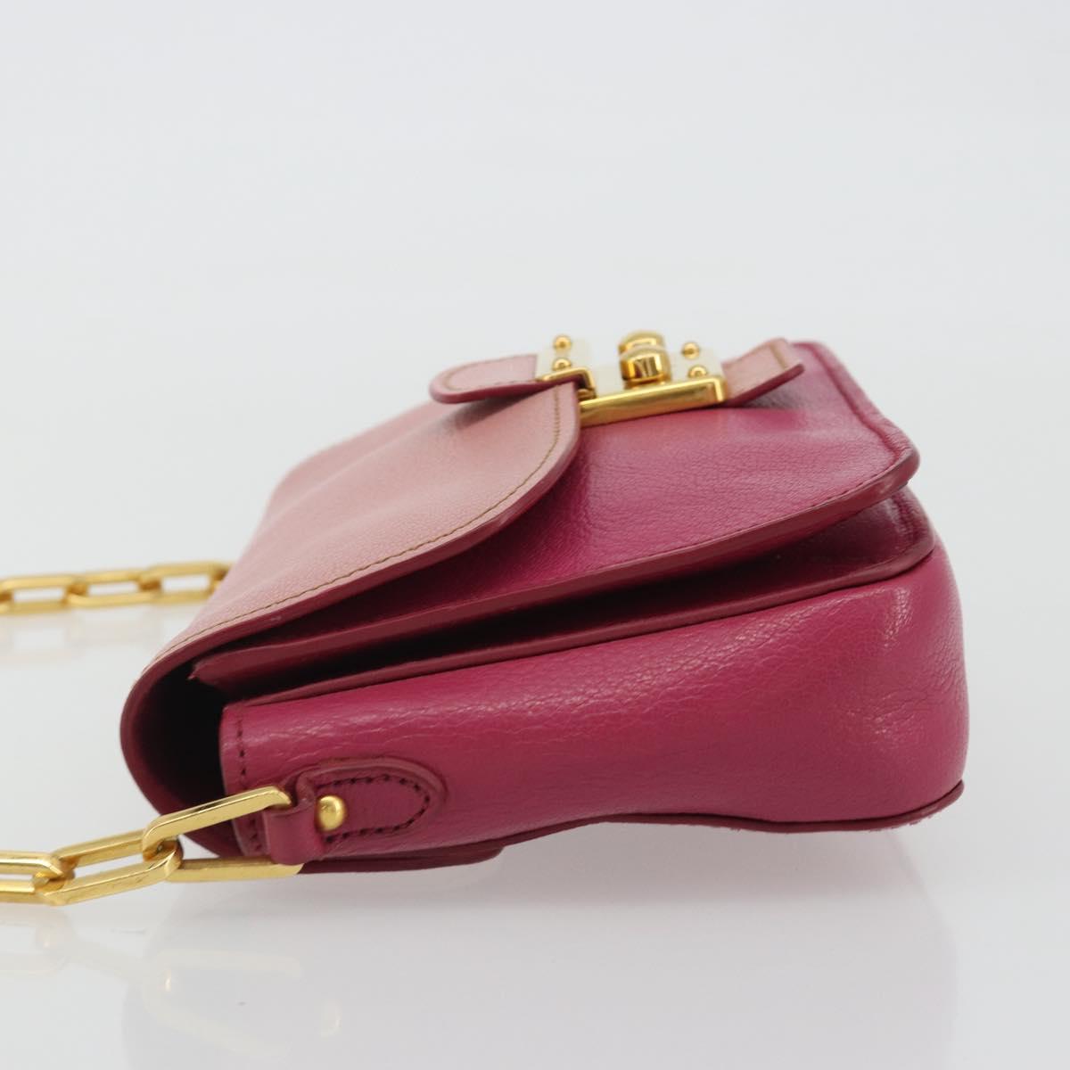 Miu Miu Shoulder Bag Leather Pink Gold Auth 190333A - Jerrillo image 4