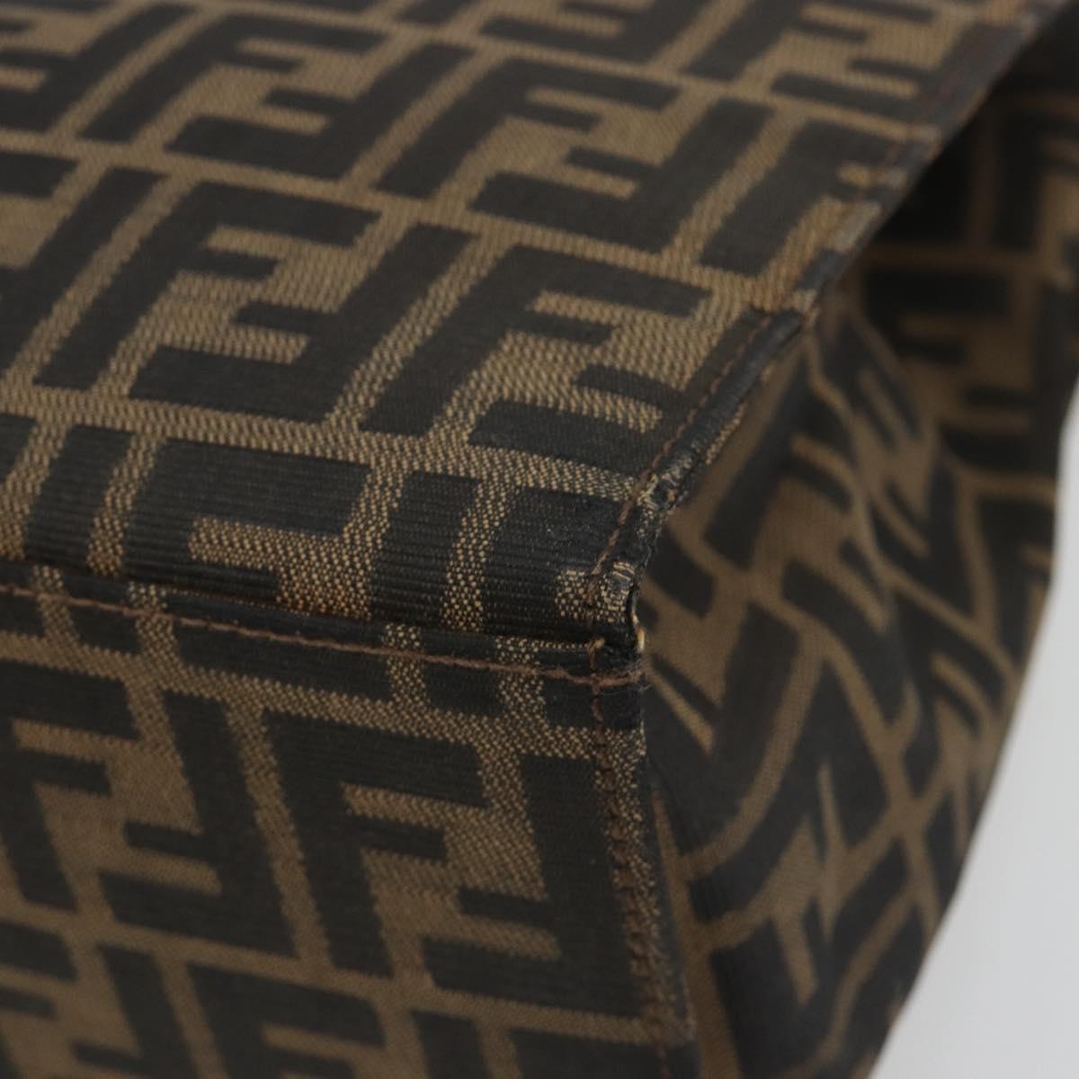 FENDI Zucca Canvas Mamma Baguette Tote Bag Brown Black Auth 190385 - Jerrillo image 10