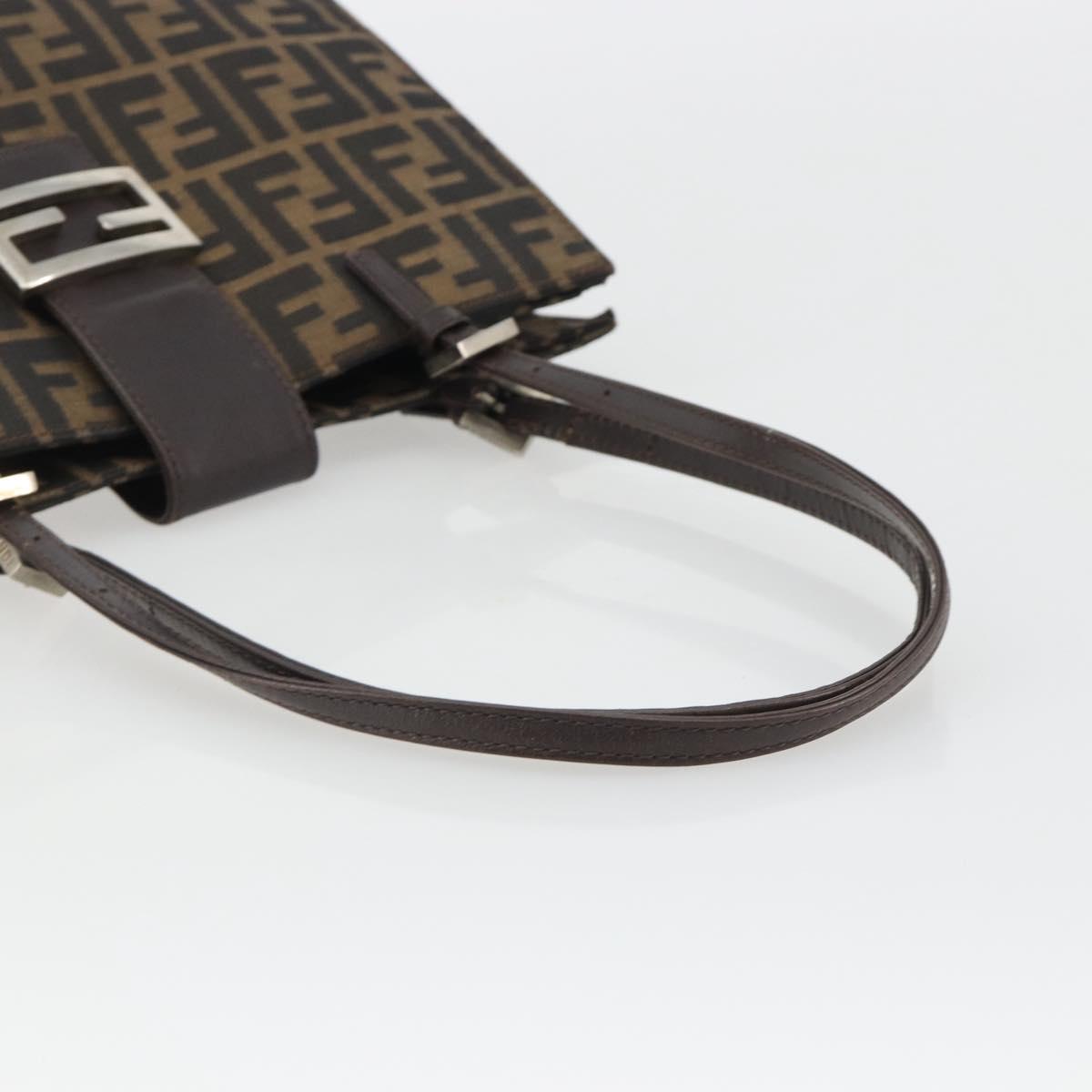 FENDI Zucca Canvas Mamma Baguette Tote Bag Brown Black Auth 190385 - Jerrillo image 7