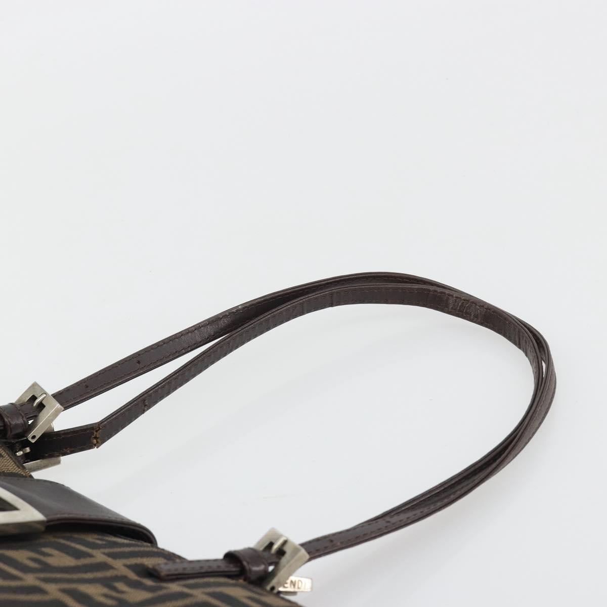 FENDI Zucca Canvas Mamma Baguette Tote Bag Brown Black Auth 190385 - Jerrillo image 8