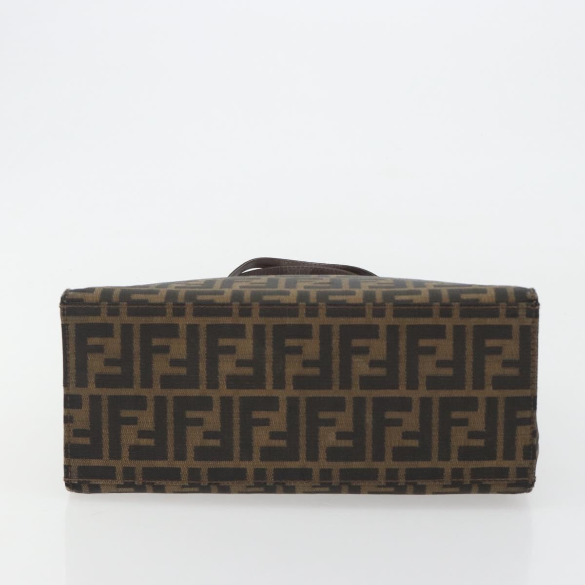FENDI Zucca Canvas Mamma Baguette Tote Bag Brown Black Auth 190385 - Jerrillo image 9