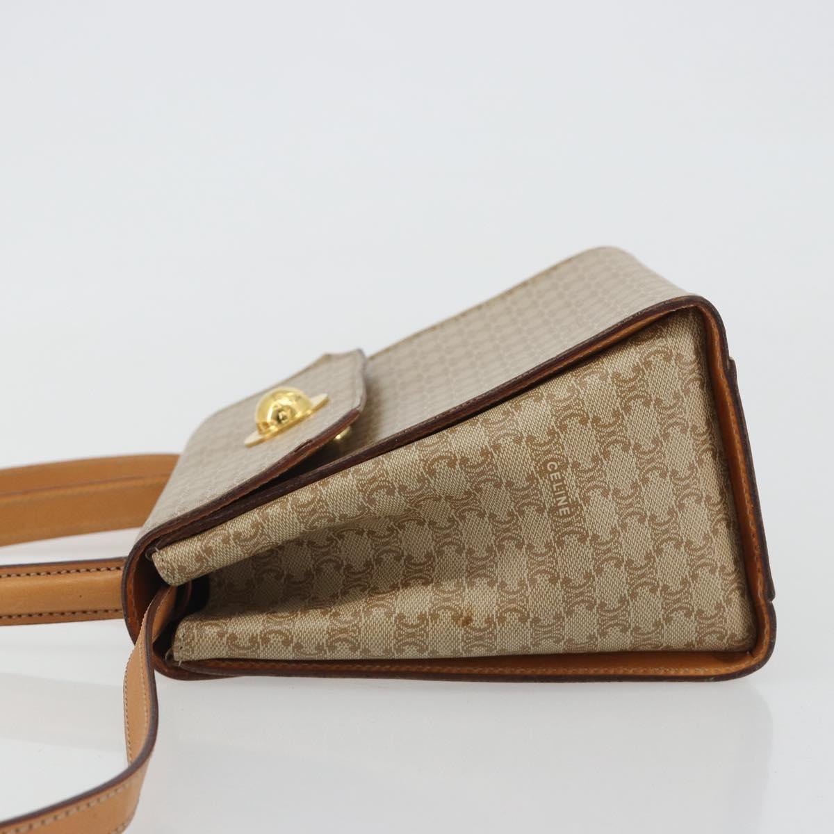 CELINE Macadam Canvas Star Ball Hand Bag PVC 2way Beige Gold Auth 190408A - Jerrillo image 4