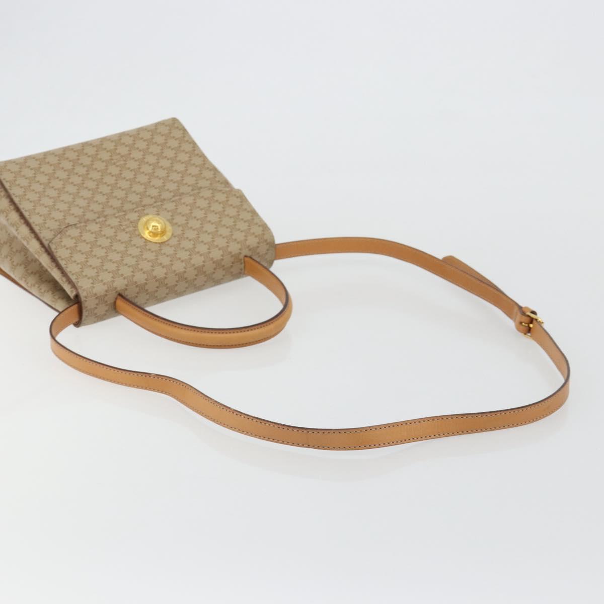 CELINE Macadam Canvas Star Ball Hand Bag PVC 2way Beige Gold Auth 190408A - Jerrillo image 7