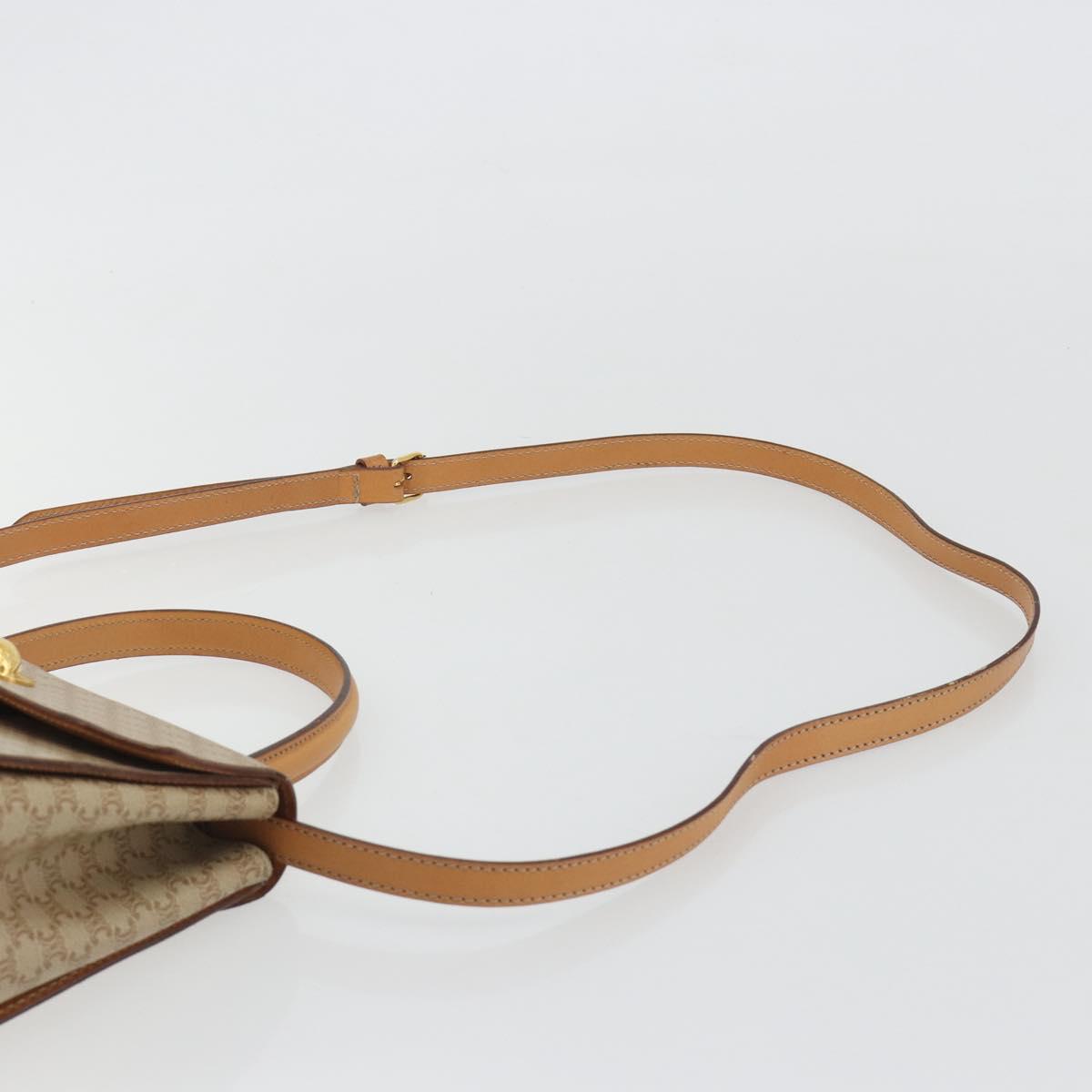 CELINE Macadam Canvas Star Ball Hand Bag PVC 2way Beige Gold Auth 190408A - Jerrillo image 8