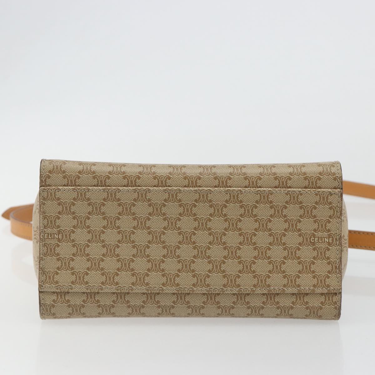 CELINE Macadam Canvas Star Ball Hand Bag PVC 2way Beige Gold Auth 190408A - Jerrillo image 5