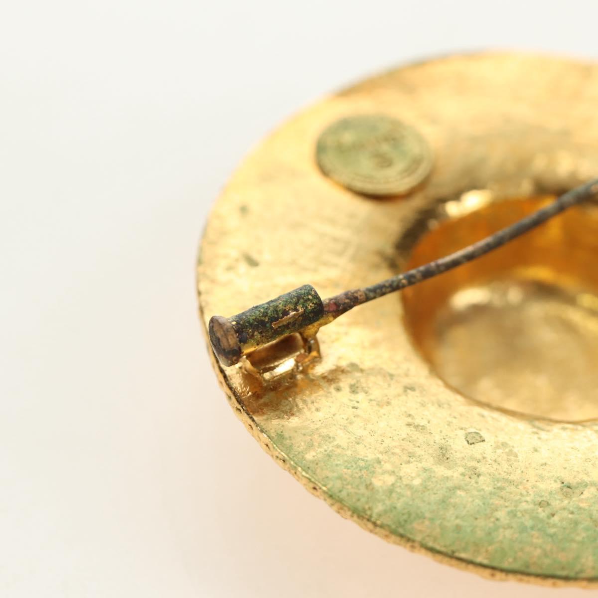 CHANEL Brooch metal Gold CC Auth 190426M image 10