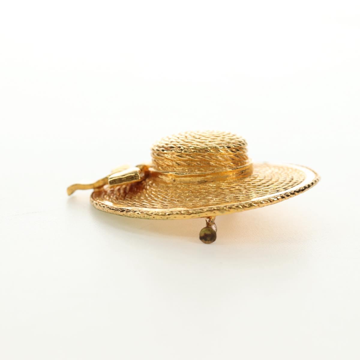CHANEL Brooch metal Gold CC Auth 190426M image 4