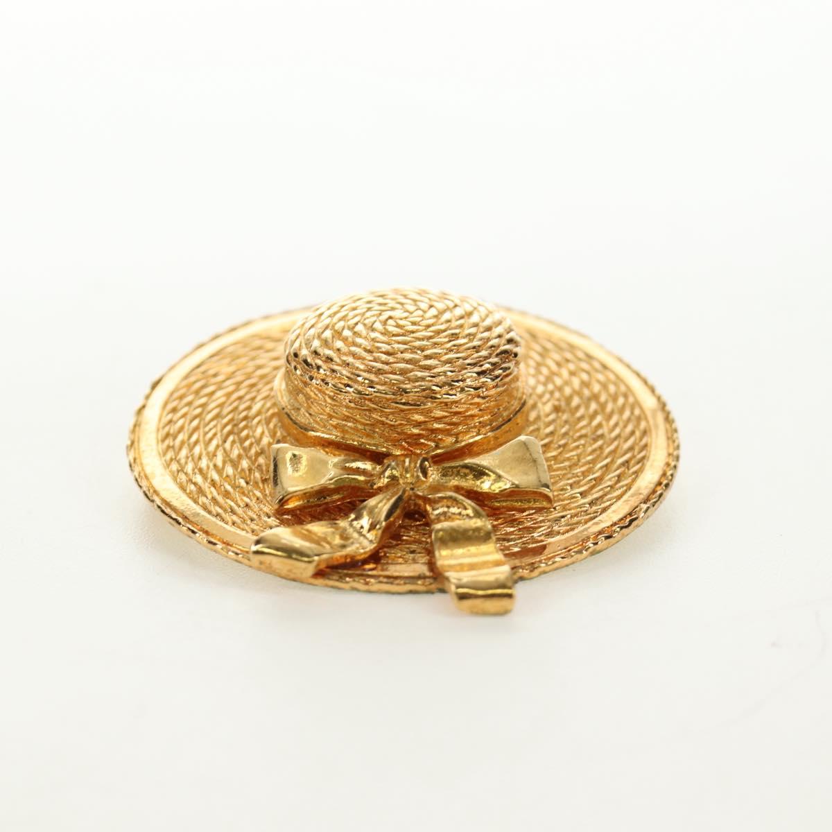 CHANEL Brooch metal Gold CC Auth 190426M image 6