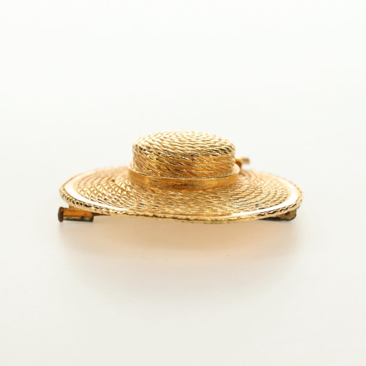CHANEL Brooch metal Gold CC Auth 190426M image 7