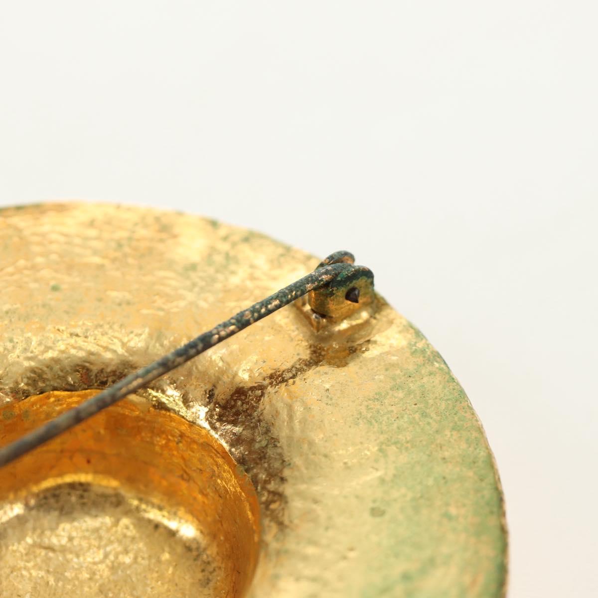 CHANEL Brooch metal Gold CC Auth 190426M image 9