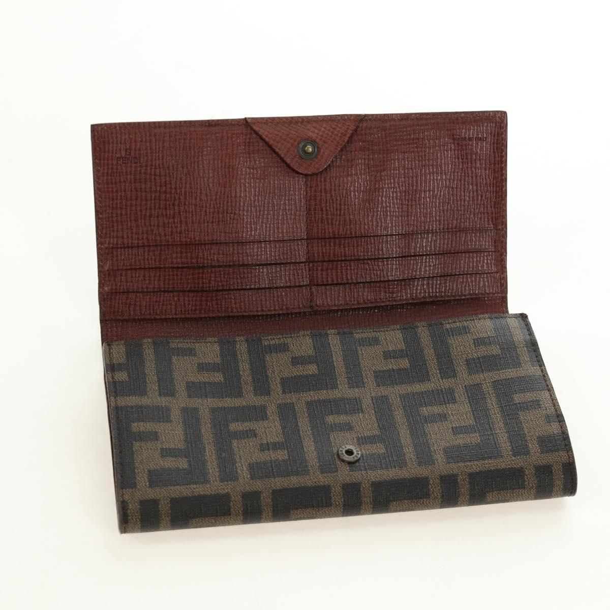 FENDI Zucca Canvas Long Wallet Black Brown Auth 190427V - Jerrillo image 8