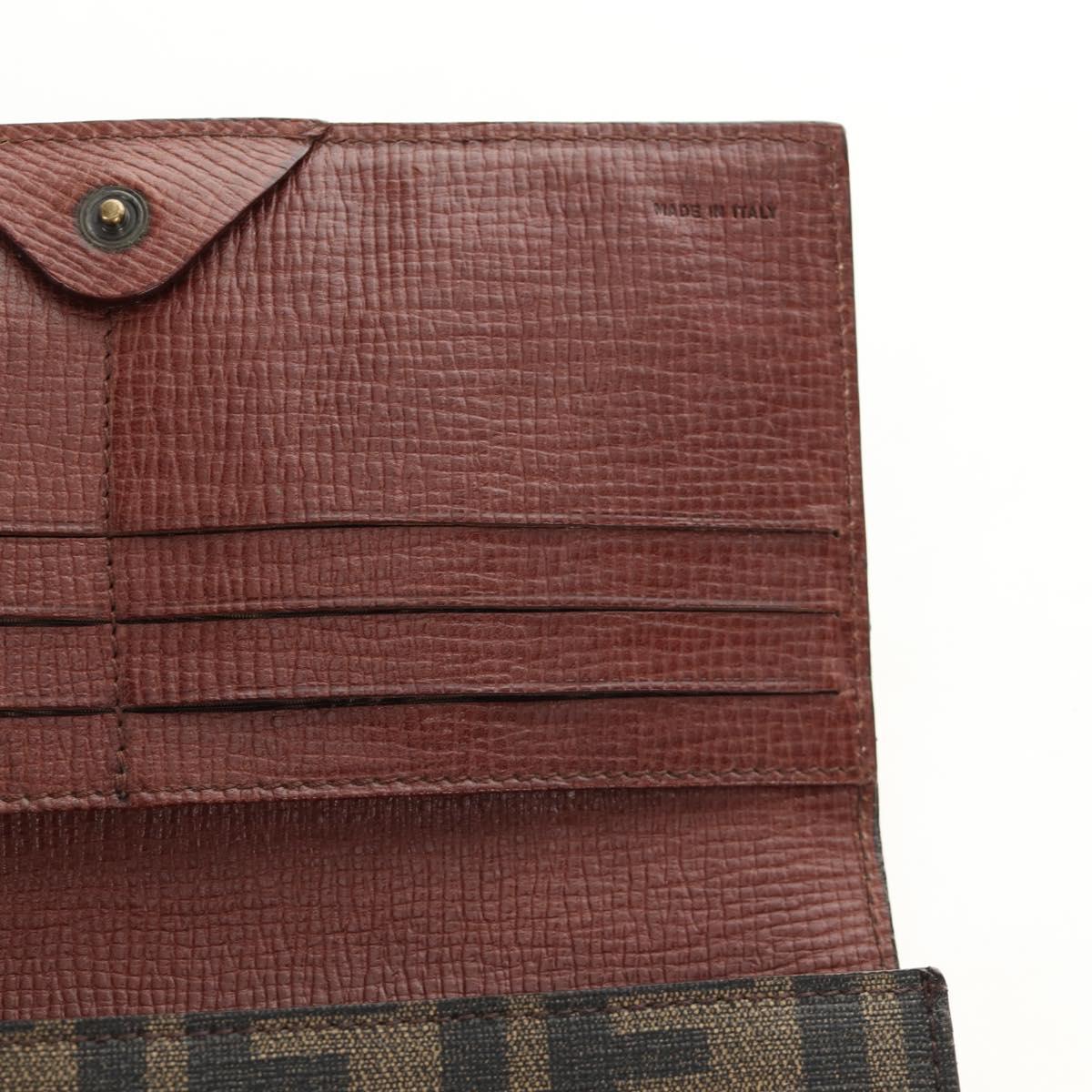 FENDI Zucca Canvas Long Wallet Black Brown Auth 190427V - Jerrillo image 9