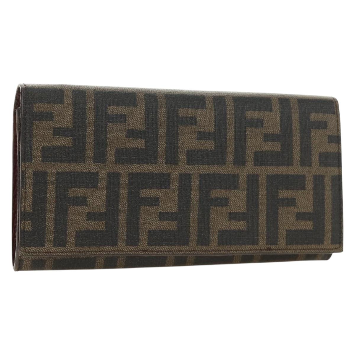 FENDI Zucca Canvas Long Wallet Black Brown Auth 190427V - Jerrillo