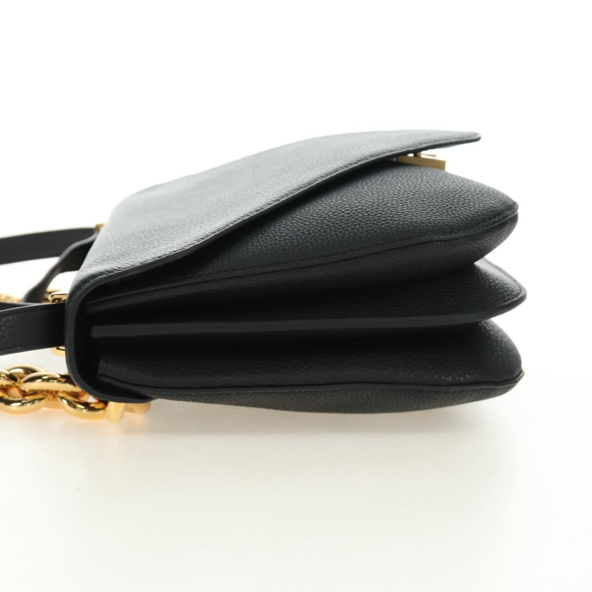 BOTTEGA VENETA Chain Shoulder Bag Leather 2way Black Gold Auth 190448V - Jerrillo image 3