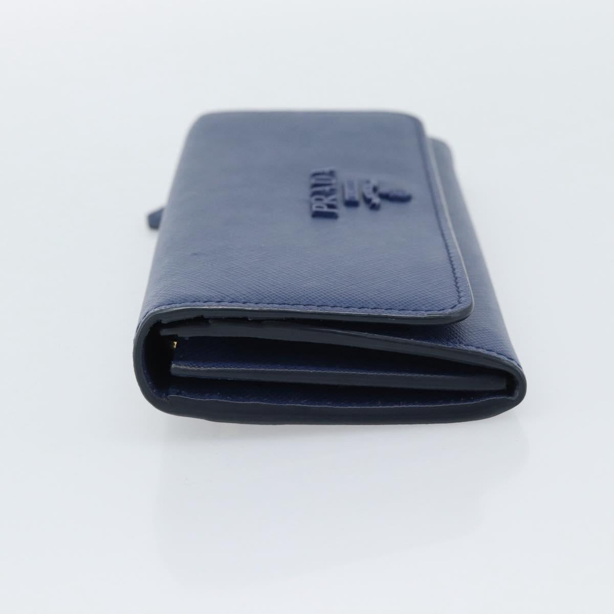 PRADA Long Wallet Safiano Leather Blue Gold Auth 190465A - Jerrillo image 3
