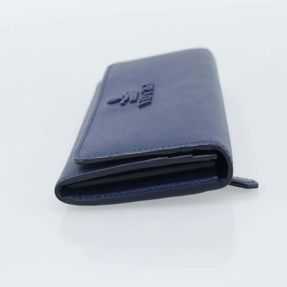 PRADA Long Wallet Safiano Leather Blue Gold Auth 190465A - Jerrillo image 4